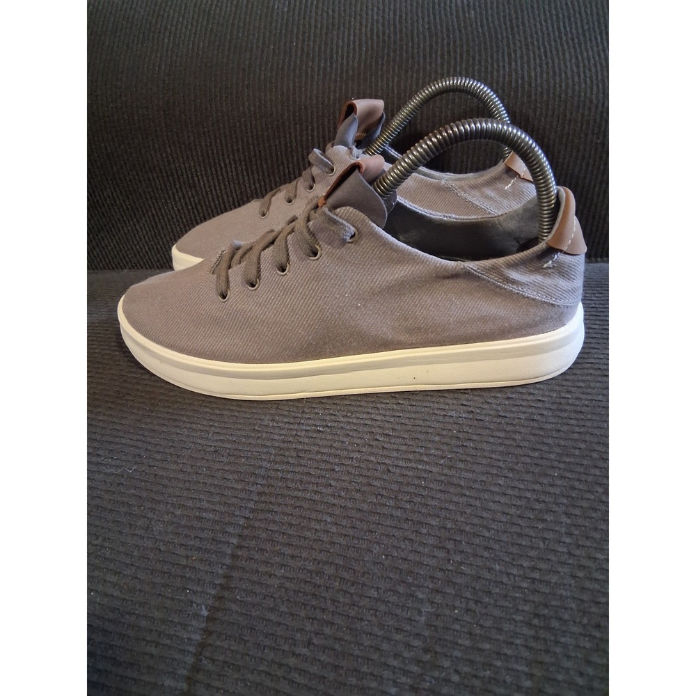 OluKai Ki'ihele Li‎ Grey Textile Lace Up Sneakers Womens 8.5 20453-7B7B